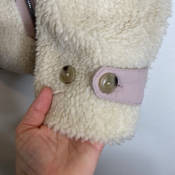 Patagonia Divided Sky Teddy Bear Pile Fleece Beige Full Zip Warm Cozy Jacket M - Picture 4 of 9